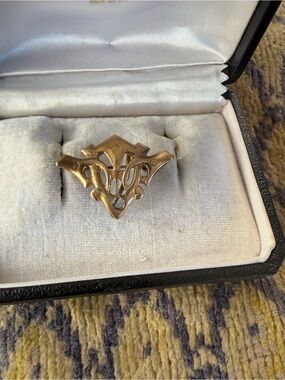 Antique Victorian Gold-Tone Watch Holder Brooch